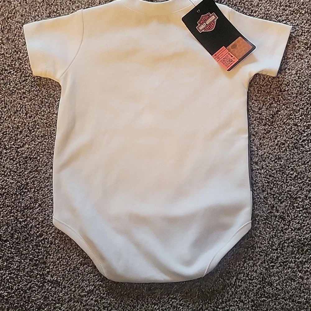 NWT Harley Davidson Faux Vest Onsie - Picture 2 of 5